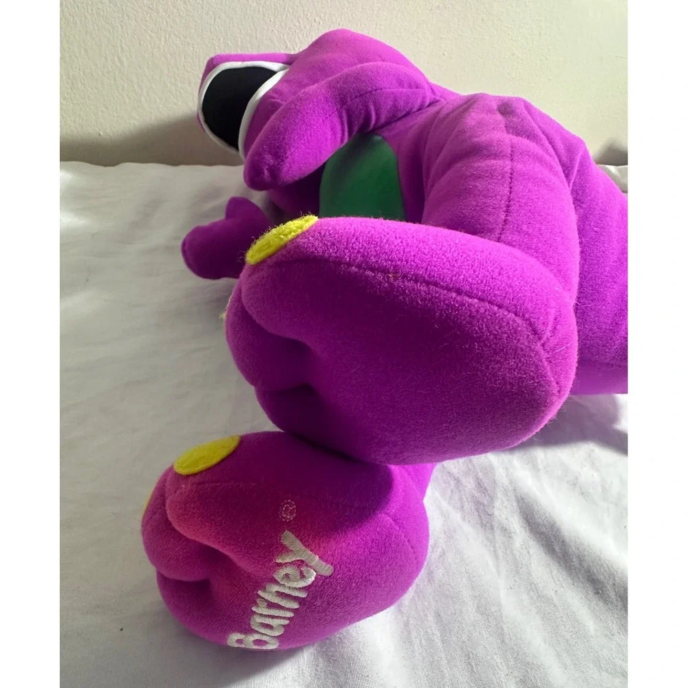 Vintage 1992 Playskool Talking Barney Talking Purple Dinosaur Plush Toy Works